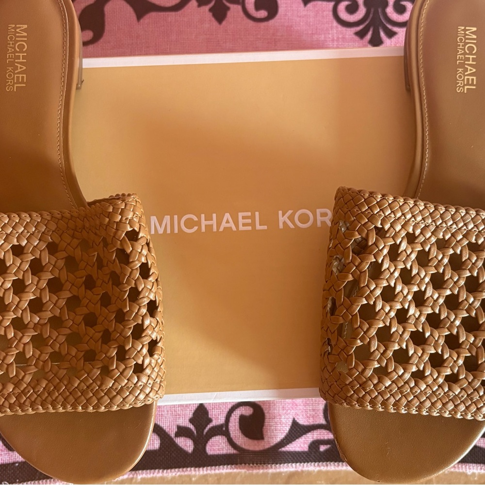 Michael Kors Brown Woven Sandals